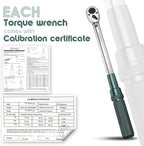 1/2-Inch Drive Click Torque Wrench, Torque Wrench 1/2 Drive 10-160FT.LB/13.6-217N.M with a XIPE Storage Tray, Green