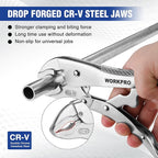 WORKPRO Locking Pliers, 10-inch Curved Jaw Vice Grips pliers, Chromium-Vanadium Steel Locking Pliers with Wire Cutter, Locking Adjustable Vise Grips for Clamping Twisting Welding