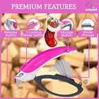 Pink Box Cutter Retractable Utility Knife - Two Pack Heavy Duty Cardboard Carton Cutter Opener Retracting - with 5 Sharp Utility Razors