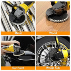 8 Pcs Wool Polishing Wheel & Compound Kit – 5 Aluminum Buffing Wheels (4-1/2" x 7/8") + 3 Polishing Compounds–Felt Flap Disc for Angle Grinder – Multi-Surface Buffing for Metal, Wood, & Automotive