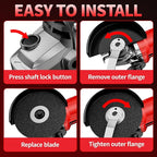 Cordless Angle Grinder Kit, 4-1/2" Power Angle Grinders with 2 * 4.0Ah Battery & 12000RPM Brushless Motor, Metal Grinder with Cutting Wheels, Electric Grinder Tool Set for Cutting, Grinding