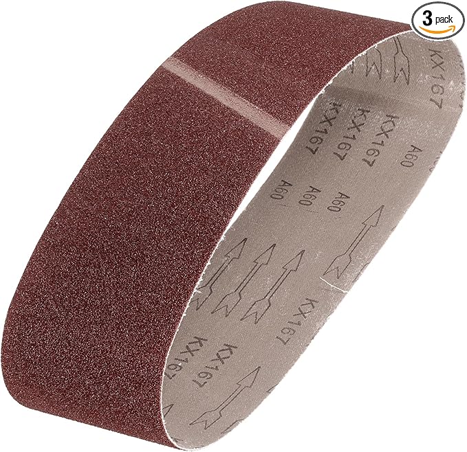 HARFINGTON 6 x 48 Inch Sanding Belts, 3 Pcs 60 Grits Aluminum Oxide Abrasive Belt Sander File Belt for Woodworking, Metal Polishing, Knife Sharpener