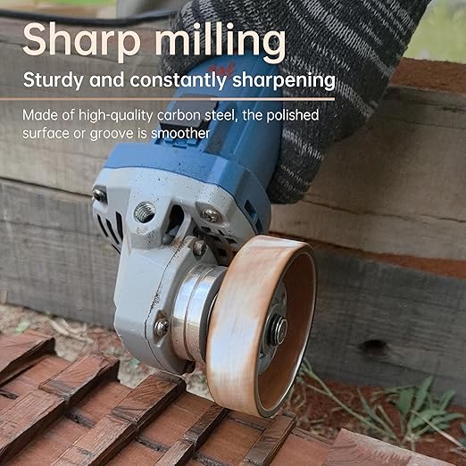 Angle Grinder Wood Carving Disc Set Milling Cutter Grinding disc, 4 and 1/2 Attachments with 5/8 inch Arbor, Cutting Wheel Can be Used for Wood, OPP, Soft Metal (Primary Color 75mm+100mm/22mm)