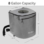 Portable Trash Can for Boating and Camping - Durable and Collapsible with Inner Bin - Kayak, Fishing, Beach, Hiking and Camping Essentials, Boat Accessories 8 Gallon Trash Can (Grey)