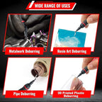 AFA Tooling - Extendable Neck Deburring Tool with 30 Extra Swivel Blades - Works on Metal, Resin, PVC Pipes, Copper, Plastic and 3D Printed Edges - Plumbing & 3D Printing Burr Removal Reamer Tool