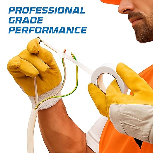OHLECTRIC Professional Grade Vinyl Electrical Tape (10 Pack) White - 7 Mil Thick Flame-Retardant, Heat & Weather Resistant 3/4 Inch x 60 Feet | Ideal for Contractors & Electricians