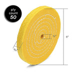 ENKAY - 6" Spiral Sewn, Loose Cotton and Treated Buffing Wheels (3 Pack) for Polishing Metal and More, for Use with Polishing Compounds, Buffing Machines & Bench Grinders