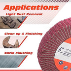 6 Inch Flap Wheel, Non-Woven Abrasive Polishing Wheel, 1 Inch Thickness, 3/4 Inch Arbor, for Bench Grinder (4 Pcs Grit320 SP)
