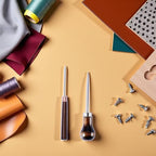 2Pcs Brown Scratch Awl Wooden Handle Pin Stamping Tool for Leather Craft Cloth Design Marking and Tracing Tools Sewing Tools, Sewing Notions and Supplies