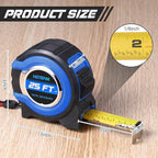 Hoteam 20 Pcs Tape Measure with Fractions 1/8 Steel Measuring Tape Retractable Easy Read Measurement Tape Steel Power Tape Wide Blade Tape Measure (25FT 1 inch)