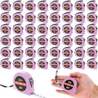 50 Pcs 6 FT Mini Tape Measure Retractable Bulk Small Measuring Tape Pocket Size Measurement Tool for Operation Christmas Items Party Favor Gifts Stuffers for Men(Pink)