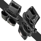 Leather Tool Belt with Adjustable Hook - Premium Heavy Duty Tool Belts for Men with 22 Multi-Purpose Pocket Tool Pouch (Black, Standard), RG-004