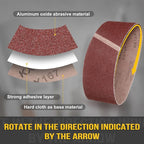 6 x 80 Inch Sanding Belt, 2 Pcs 60 Grit Knife Sharpener Belts Work Sharpening for Belt Sander Knife Carving Tool Metal Working