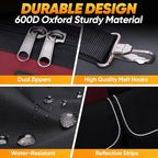 TICONN Heavy Duty Tool Bag with Multi-Pockets, Portable Tool Box Organizer Storage Bag, with Adjustable Shoulder Strap and Ergonomic Handle (Red, 12" Standard Base)