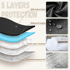Backflow Preventer Insulation Cover - 2 Way Opening Pipe Insulation Cover for Irrigation Valve, Sprinkler Cover for Outside - Winter Freeze Protection Backflow Cover - 30" W x 24" H, Black