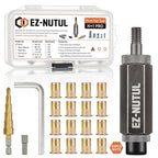 Rivet Nut Installation Tool Set Flat Head Rivnut Threaded Insert Nut Kit SAE & Metric for Metal Heavy Duty Zinc Plated Nutsert (5/16-18(Rivet Nut Tool-25pcs))