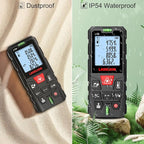LT50 Laser Distance Meter – 50m (165ft) Range, High Accuracy, Multiple Measurement Modes, Built-in Level Bubble, and Mute Function Handle Laser Distance Measurement Tool