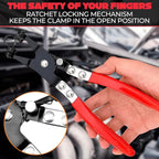 Radiator Hose Clamp Pliers Automotive - Hose Pliers Automotive Clip Removal Tool with Locking Mechanism - Carbon Steel Spring Clamp Tool for Car Repair, Plumbing and Removal of Clamps