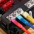 haisstronica 200pcs 3/8" Blue Marine Grade Heat Shrink Ring Connectors,16-14 Gauge Tinned Red Copper 0.7mm Ring Terminals Connectors,Brazed-Seam Insulated Electrical Crimp Wire Terminals