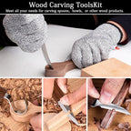 Wood Carving Tools Set,Detail and Hook Carving Knife Kit for Beginners,Trimming Knife for Spoon Bowl Cup Woodwork,Round Handle Design and 6pcs SK2 Carbon Steel Wood Carving Knives（10pcs）