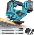 Jigsaw Compatible With Makita 18V Battery, Cordless jig saw tool, 0°- 45° Bevel Cuts, LED Light with 3 Position Orbital Setting for Cutting (With 5Ah Battery & Charger Station Kit)