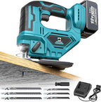 Jigsaw Compatible With Makita 18V Battery, Cordless jig saw tool, 0°- 45° Bevel Cuts, LED Light with 3 Position Orbital Setting for Cutting (With 5Ah Battery & Charger Station Kit)