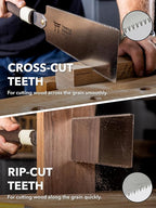 Japanese Pull Saw - 9.5 Ryoba Hand Saw with Rip-cut and Crosscut - Wood Saw for Dovetails, Tenons, Joinery, Cutting Boards to Length & Width- Temple Tool Co.