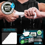 After Gym Body Wipes for Men (4pk) - 200 XL No Rinse Shower Wipes + 16 Travel Bath Sheets - 9"x12" - Mens Deodorant Disposable Washcloths for Bathing, Camping Essentials, Survival Gear and Supplies