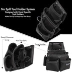 Heavy Duty 19 Pocket Leather Tool Belt Multipurpose Pockets Work Organizer Pouch Framing Fat Lip Tool Holder for Carpenter, Construction, Handyman, and Electrician Tool Belt Set