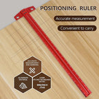 Vicrays T Square Woodworking Ruler - 24 Inch Precision Wood Working Tsquare Rule - Aluminum Alloy Carpenter Work Tool for Crafting, Marking, Layout, Scriber and Measuring