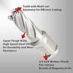 S&F STEAD & FAST Annular Cutter, 9/16” Cutting Diameter x 1” Depth of Cut for Magnetic Drill Press, Mag Drill Bits with Pilot Pin