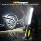 SYLSTAR Work Light for Mechanic, 2400LM LED, 4400mAh Rechargeable, Magnetic, Underhood Work Light with Hooks for Car Repairing, Job site, Garage, Workshop, Emergency(Yellow)
