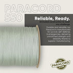 The Paracord Store | Type III 550 Paracord - 1000 FT Spool, Silver Grey | Heavy Duty 7 Strand Tactical Paracord - USA Made Nylon Outdoor Parachute Cord for Camping, Fishing & More - Survival Cord