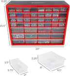 Storage Drawers-44 Compartment Organizer Desktop or Wall Mountable Container for Hardware, Parts, Craft Supplies, Beads, Jewelry, and More by Stalwart
