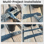Metal Strap 1-Inch x 50FT 0.6mm Thickness Metal Strapping with Holes Galvanized Pipe Hanger Strap DIY Cutting and Installation for Pipe Support (Black)