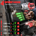 Cordless Impact Wrench 3/8" Compatible with Milwaukee 18v Battery: 600 Ft-lbs High Torque Impact Driver, 3100RPM Brushless Electric Impact Gun with 4-Mode Speed, LED Work Light(Bare Tool)