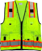 Vero1992 (F Safety Vest For Men's, Engineer High Visibility Vest With Pockets and Zipper, Reflective safety vest