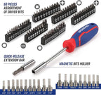 WORKPRO Mechanics Tools Kit and Socket Set, 192-Piece, SAE&Metric, 1/2'', 1/4'', 3/8'' Drive Socket Ratchet Wrench Set with Molded Case