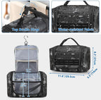 Hanging Toiletry Bag for Men, Tactical Dopp Kit Toiletry Travel Bag, Large Hygiene Organizer Shower Bag for Camping Outdoor, Black Digital