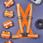 Hercicy 12 Pcs Reflective Vest High Visibility Safety Vests, Adjustable Bright Neon Lightweight Strap Gear (Orange)