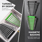 4Pack Magnetic Wrench Organizer wrench rack Tool Trays, Premium Quality Wrench Holder SAE(1/4" - 1/16") and Metric(6mm-24mm)