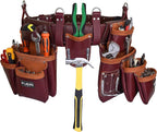 Heavy Duty 19 Pocket Leather Tool Belt Multipurpose Pockets Work Organizer Pouch Framing Fat Lip Tool Holder for Carpenter, Construction, Handyman, and Electrician Tool Belt Set