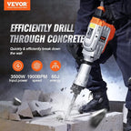 VEVOR Electric Concrete Saw, 14 in Circular Saw Cutter with 5 in Cutting Depth, Wet/Dry Disk & Demolition Jack Hammer, 3500W Jack Hammer Concrete Breaker 1900 BPM Heavy Duty Electric Jack