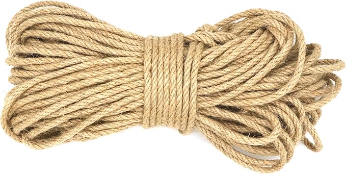 4mm x 100 Feet Natural Jute Rope, Twine for Gardening Tomato Climbing Plant Tie Floristry Crafts Gift Wrapping Packing Decor