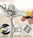 DOWELL Pliers Set - 6-Piece Kit with Groove Joint, Adjustable Wrench, Combination, Locking & Long Nose Diagonal Cutting Pliers