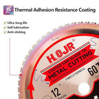 Metal Cutting Circular Saw Blade, Steel and Stainless Steel Cutting, The Cutting Head uses a Special Anti-Heat Sticking Coating with high Finish and Long Life, FMB 12 Inch 60-Tooth 1" TA