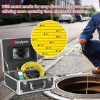 Sanyipace Sewer Camera 100FT/30M with 512Hz Transmitter, Drain Camera Pipe Inspection Camera with Self-Leveling, Clear Meter Marks, IP68 Waterproof, 9" HD Color Screen, Video Record up to 128GB