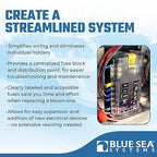 Blue Sea Systems 5026 ST Blade Fuse Block 12 Circuit with Ground and Cover, 100 Amps