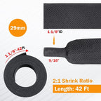 50% Woven Wire Loom Heat Shrink Braided Sleeving Shrinkable Fabric Cable Sleeve Braid Hose Covering Protection for Automotive Wire/Harness/Sheath(1-1/8"-42ft)
