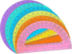 Zonon 6 Pieces Protractors Bulk Plastic 180 Degrees 6 Inch Translucent Protractors for Geometry, Angle Measurement, Students School Supplies